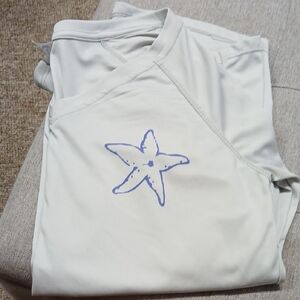 Salt Life White Long Sleeve Tee with Blue Starfish
